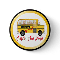 School is Cool School bus buttons