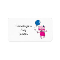 School Labels ( cartoon pig )