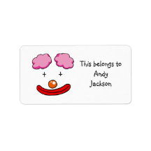 School Labels ( clown )
