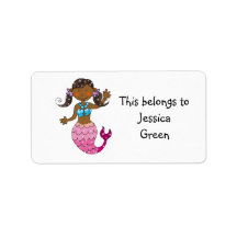 School Labels ( cute mermaid )