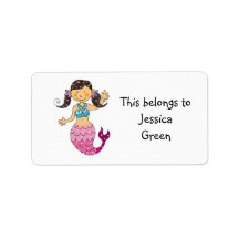 School Labels ( cute mermaid )