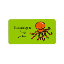 School Labels ( cute octopus )