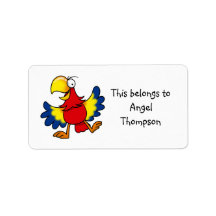 School Labels ( funny parrot )