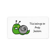 School Labels ( green snail )