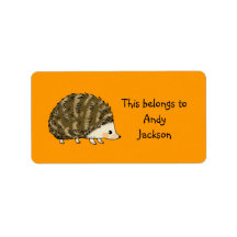 School Labels ( hedgehog )