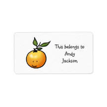 School Labels ( kawaii orange )