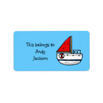 School Labels ( sailing boat )