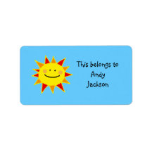 School Labels ( smiley sun )