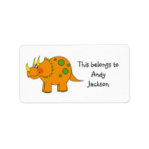 School Labels ( triceratops )