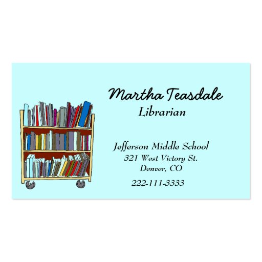 School Librarian  Business Card (front side)