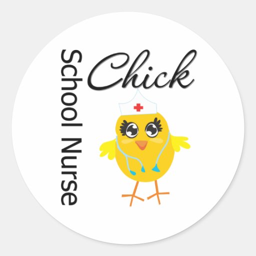 School Nurse Chick v1 Round Stickers