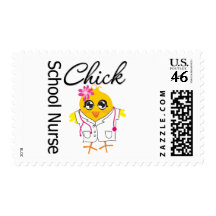 School Nurse Chick v2 Postage Stamps
