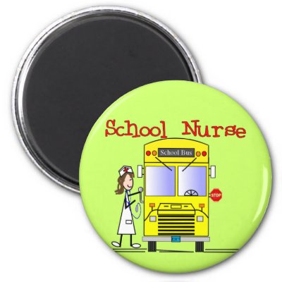 School Nurse Stick People Design Refrigerator Magnets