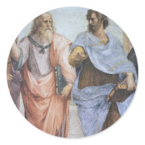 School of Athens (detail - Plato & Aristotle) Round Stickers