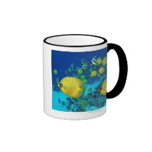School of Butterfly Fish Swimming on the Seabed Coffee Mug