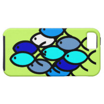 School of Christian Fish Symbols - Blue and Aqua iPhone 5 Cover