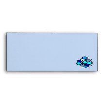 School of Christian Fish Symbols - Blue and Aqua Envelopes