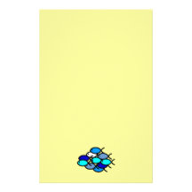 School of Christian Fish Symbols - Blue and Aqua Stationery Paper