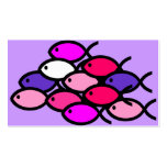 School of Christian Fish Symbols - Pink and Purple Business Card Templates
