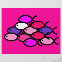 School of Christian Fish Symbols - Pink and Purple Full Color Flyer