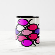 School of Christian Fish Symbols - Pink and Purple Coffee Mugs