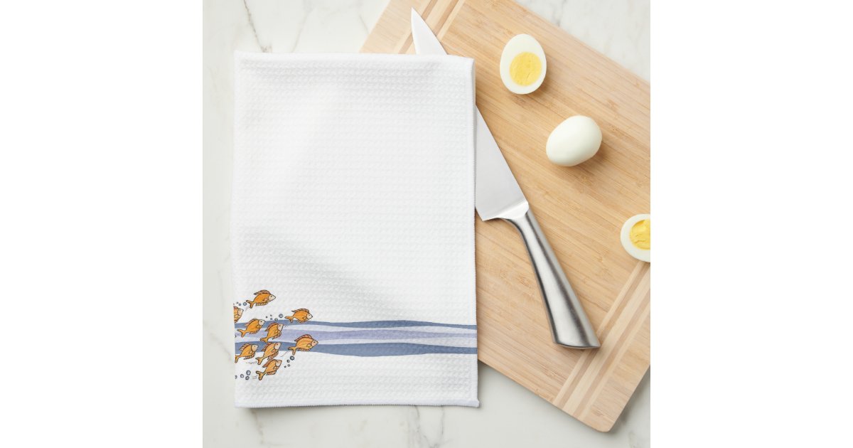 School of Fish Kitchen Towel Zazzle