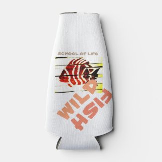 SCHOOL OF LIFE "wild fish" koozie Bottle Cooler