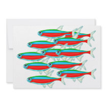School of Neon Tetras Personalized Invites