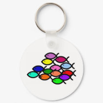 School of Rainbow Fish keychains