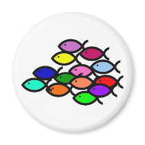 School of Rainbow Fish magnets