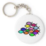 School of Rainbow Fish Symbols Key Chain
