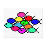 School of Rainbow Fish Symbols Post Cards