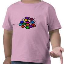 School of Rainbow Fish Symbols t-shirts