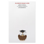 School owl with mortar board stationery