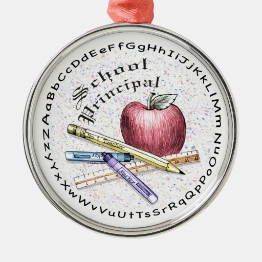 school principal round metal christmas ornament zazzle school principal round metal christmas ornament zazzle