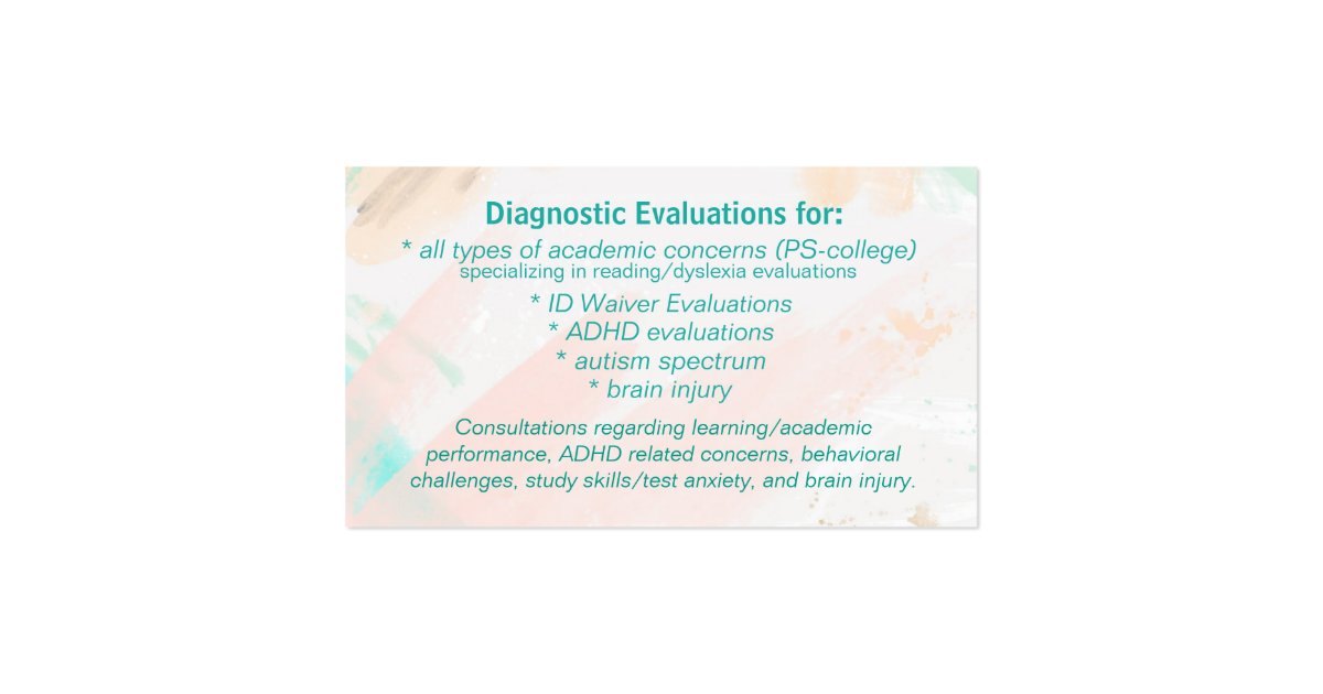 School Psychologist Private Practice Business Card Zazzle
