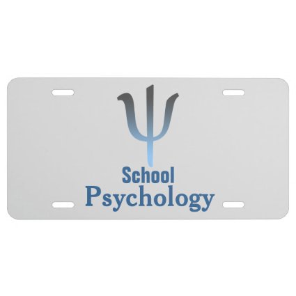 School Psychology License Plate License Plate
