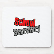 School Secretary with Red and Gray Print Mousepads