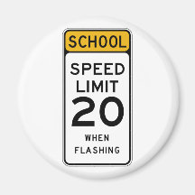 School Speed Limit 20 Street Sign Fridge Magnets