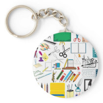 School subjects3 key chains