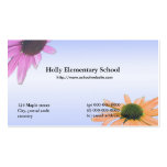 School teacher daisy flowers business card template