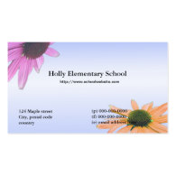 School teacher daisy flowers business card template