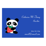 school teacher, panda, strawberry business card