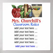School Teacher's Classroom Rules . by SRF Print