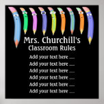 School Teacher's Classroom Rules by SRF Print