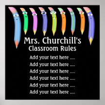 School Teacher's Classroom Rules by SRF Print