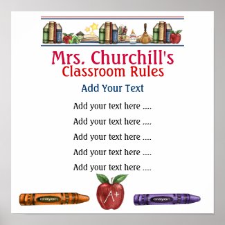 School Teacher's Classroom Rules LG. by SRF