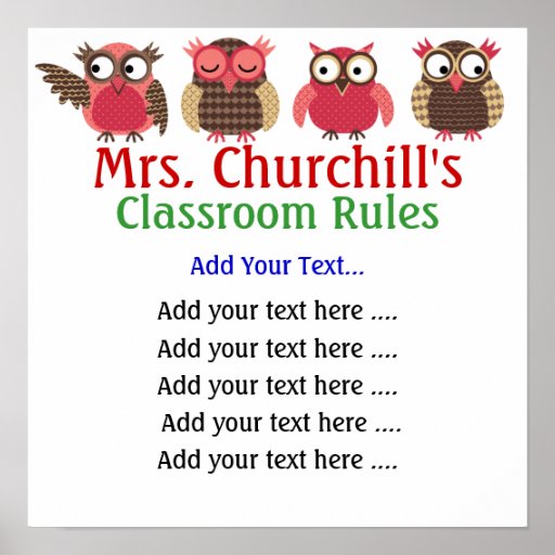 School Teacher's Classroom Rules LG. by SRF Posters