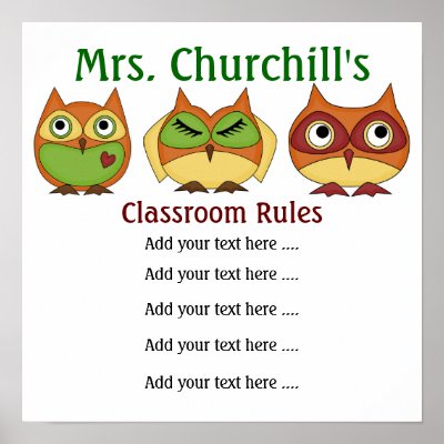 School Teacher's Classroom Rules LG. by SRF Print