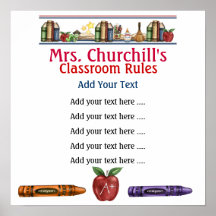 School Teacher's Classroom Rules LG. by SRF Posters